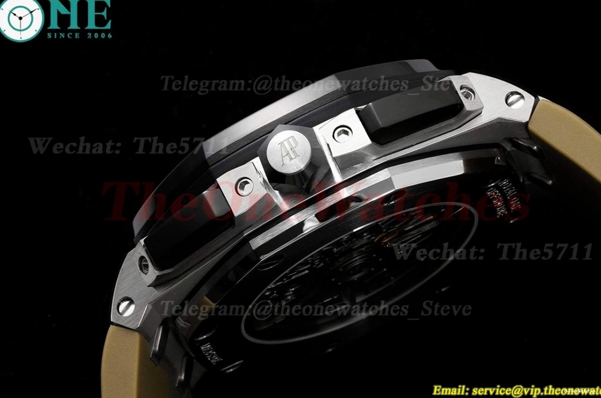 APF Brown Oak SS 43mm Offshore Black Royal RU Chrono A7750 0402